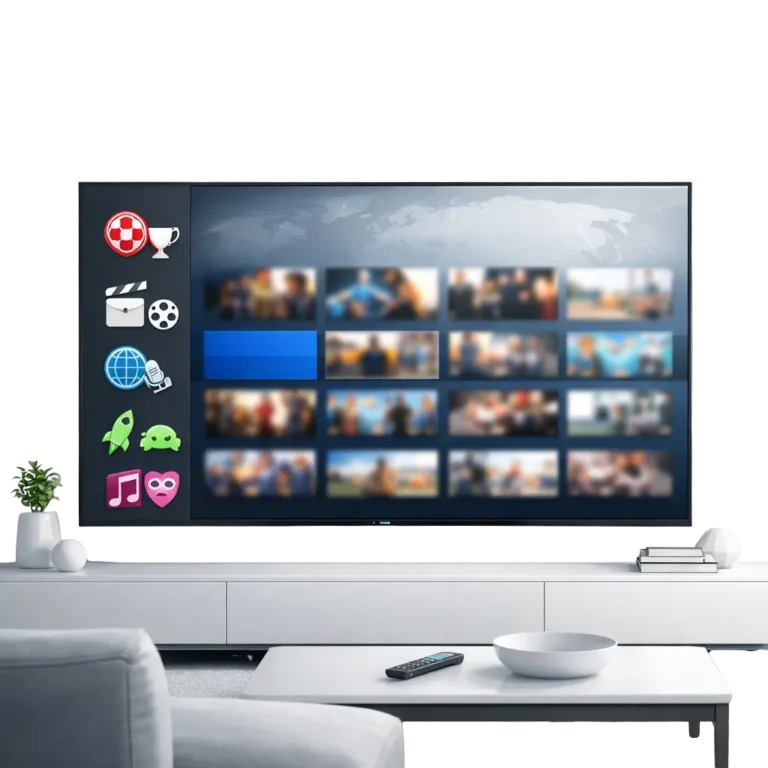 IPTV channel list displayed on smart TV