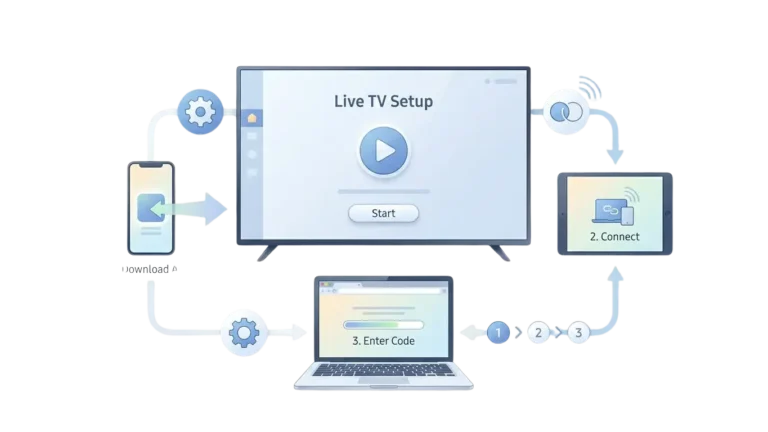 IPTV channel list displayed on smart TV