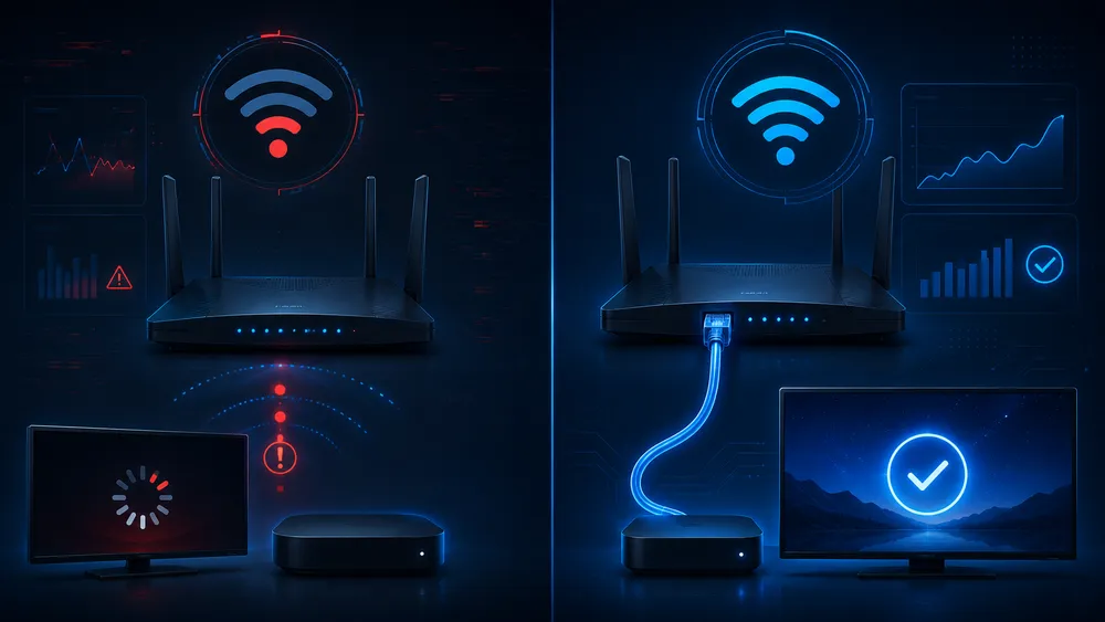Wi-Fi vs Ethernet connection for IPTV streaming
